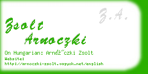 zsolt arnoczki business card